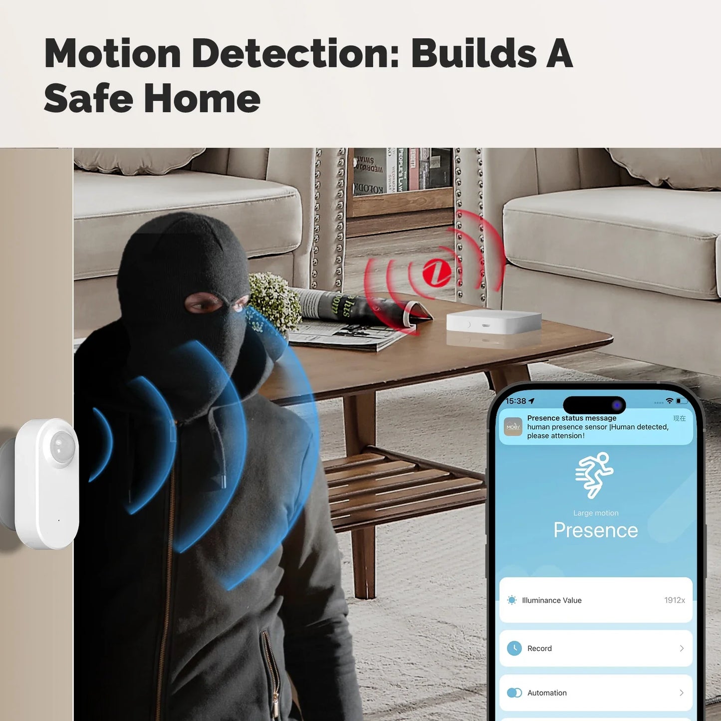 MOES AuraSense 24GHz Smart Presence Sensor – Tuya ZigBee Radar Control